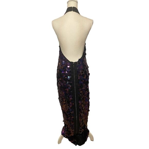 Bronx And Banco Chantal Noir Gown Dress In Black Multi Women's 8 Sequin - Picture 7 of 9